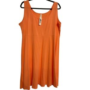 Herou Tank Dress Casual Sleeveless Knit Summer Dress XXL Orange Peach Color Boho